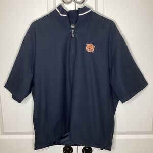 Mens Ashworth Auburn Tigers Short Sleeved 1/4‎ zip jacket large Navy